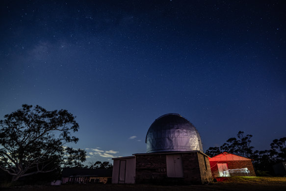 The heritage listed dome and telescope at Linden Observatory.
