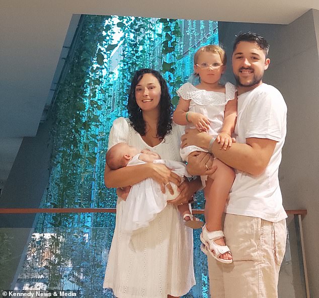 The mum-of-two decided to breastfeed her newborn during take-off and landing to alleviate any potential ear pain the baby might feel