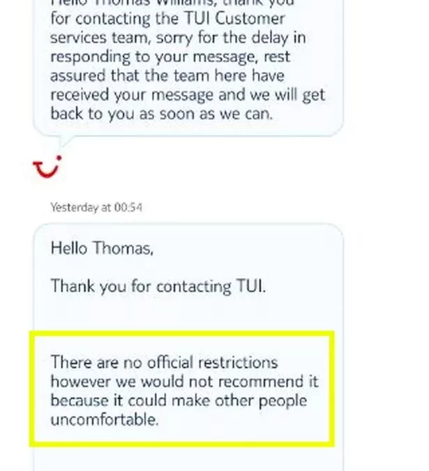 TUI tells mum not to breastfeed because others are uncomfortable