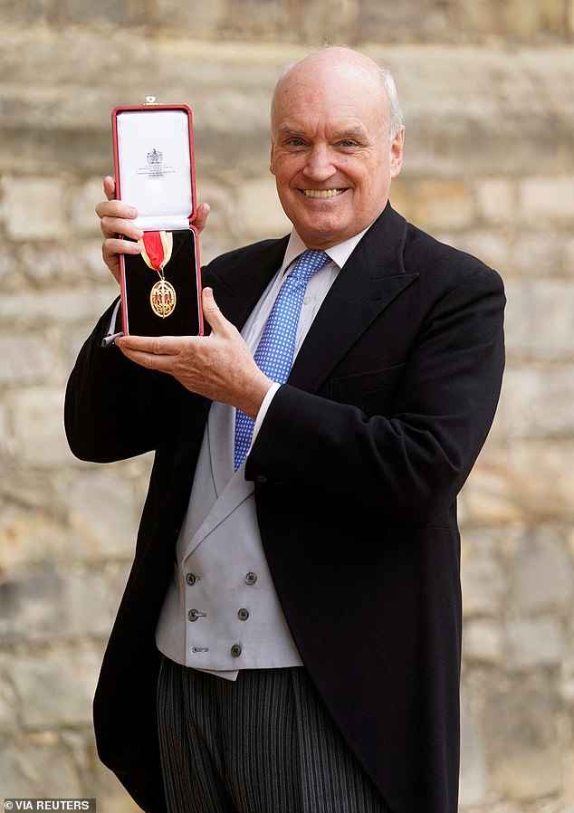 Sir Nicholas Coleridge, Chairman, Victoria and Albert Museum, after being made a Knight Bachelor by King Charles III at Windsor Castle
