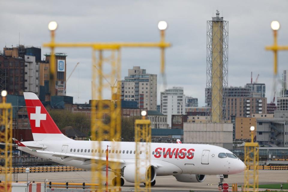 A Swiss Air aircraft pictured in London on 11 April. A pilot for Swiss Airways recently averted a four-plane collision at JFK International Airport (REUTERS)