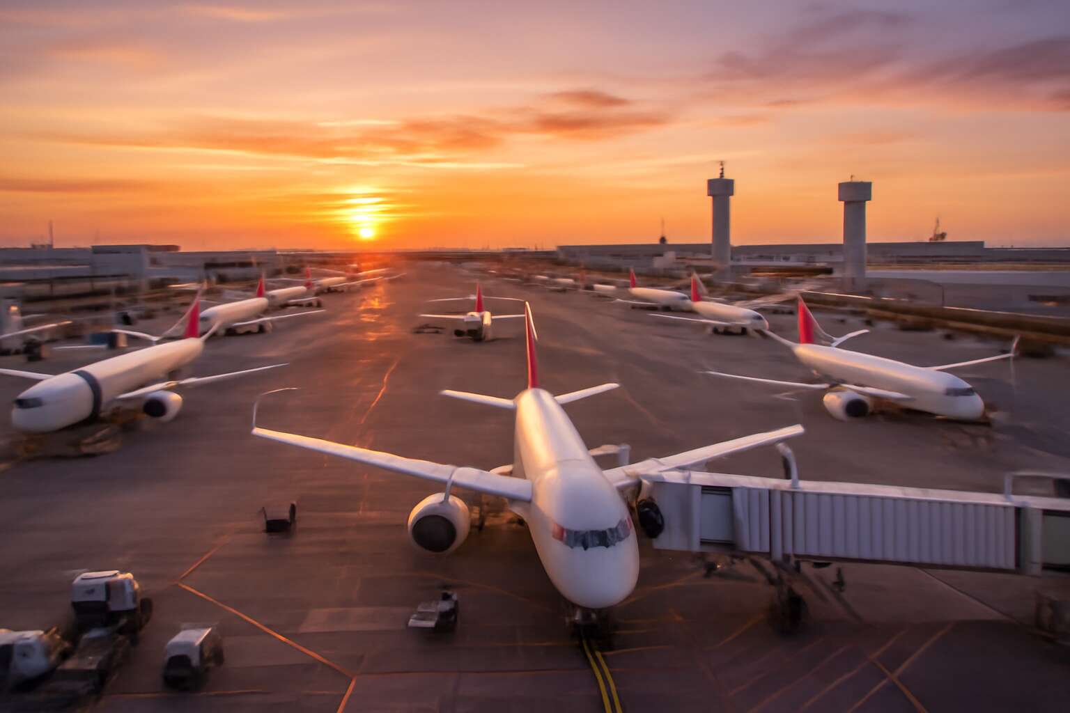 where aeroplanes are parked
