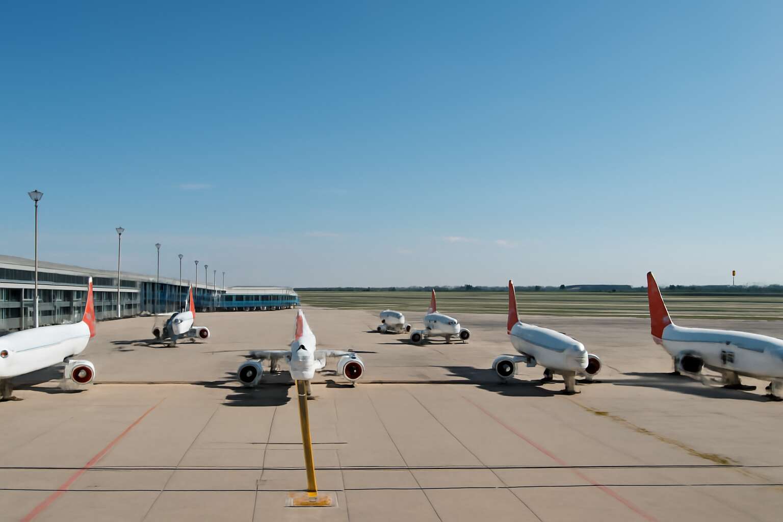 place where aeroplanes are parked