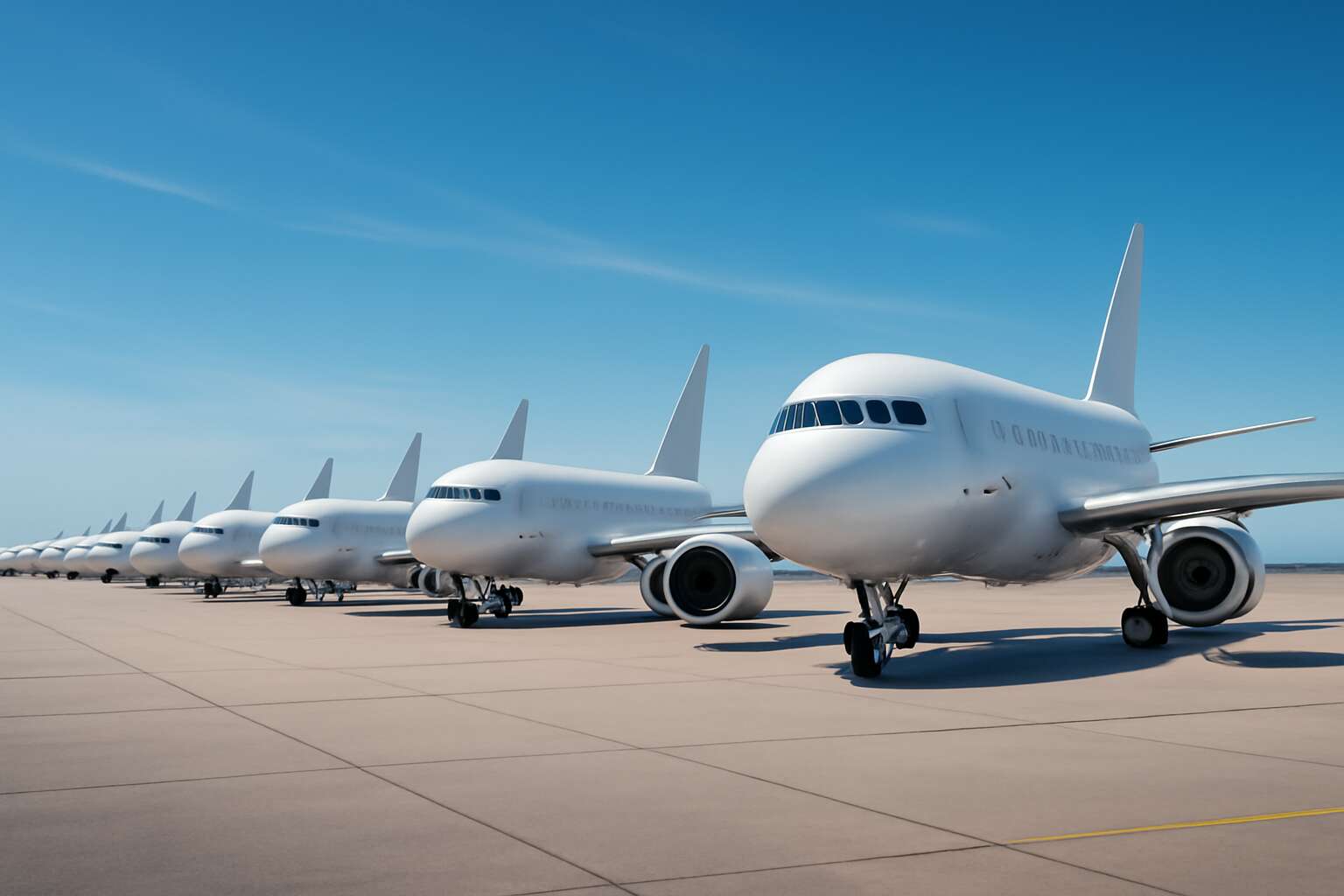 aeroplanes are parked in
