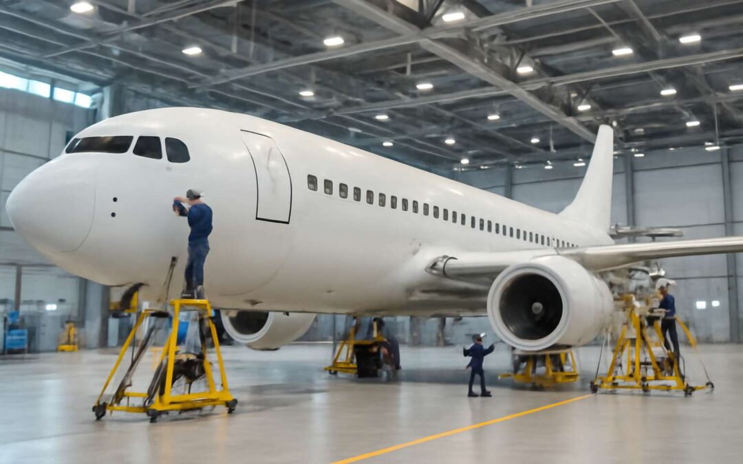 Inside the hangar: aeroplanes for repairs are kept in the heart of aviation maintenance.